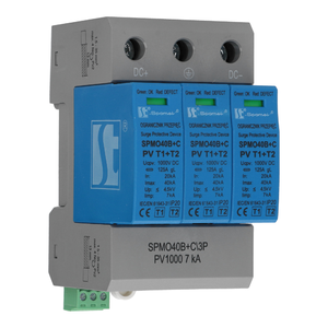 Warystorowy ogranicznik przepięć do instalacji fotowoltaicznych PV 3P, 1000V DC, 7kA,  typ 1+2 (klasa B+C)  - Poglądowe zdjęcie
